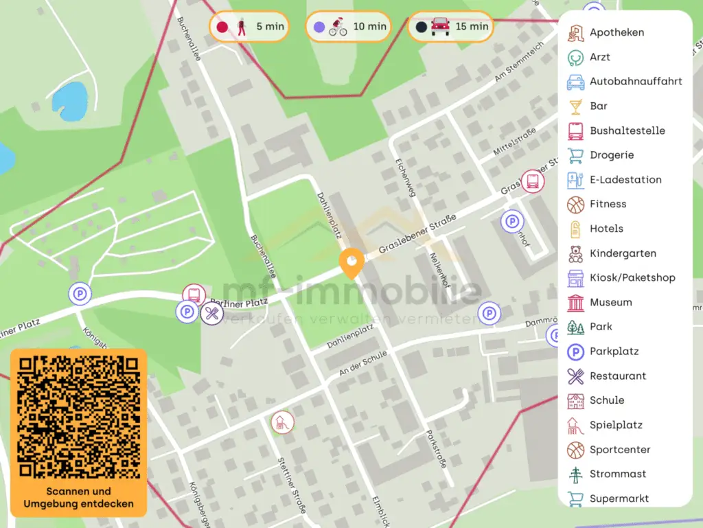 zu Fuss in 5 Minuten